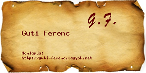 Guti Ferenc névjegykártya